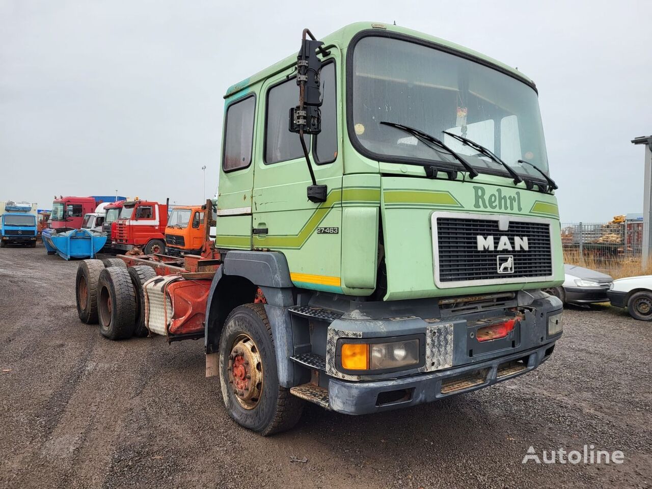 MAN 27.463 6x4 spring spring 6 cylinder big axel chassis truck