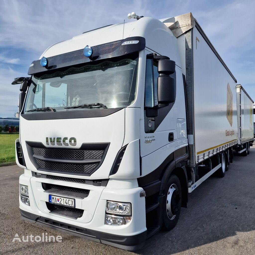 IVECO STRALIS 460, Double Floor curtainsider truck + curtain side trailer
