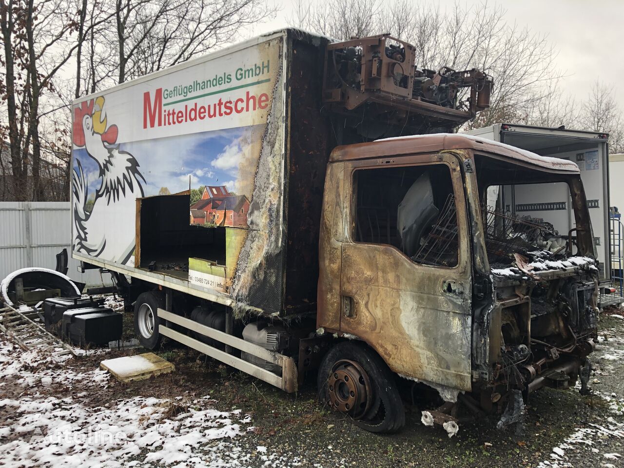 damaged MAN TGL 8.150 refrigerated truck