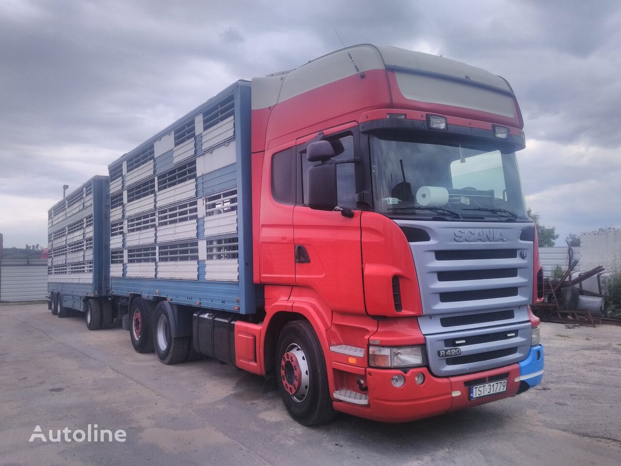 SCANIA R420 livestock truck + livestock trailer